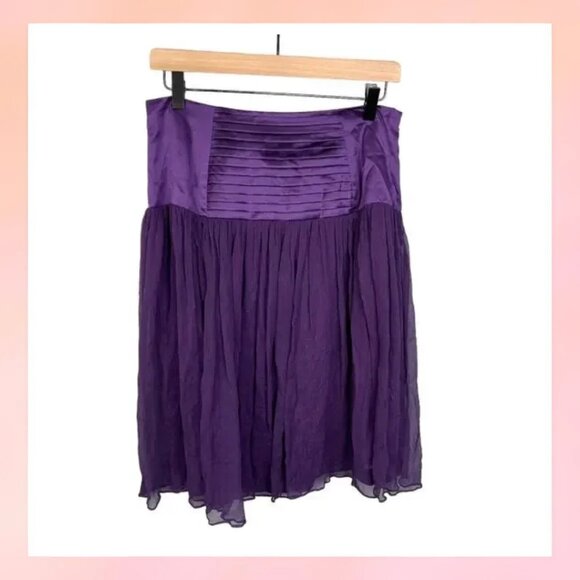 Doncaster Dresses & Skirts - Doncastero Women Skirt 6 Purple Silk Empire Waist Fairy Mini Lined Flowy
